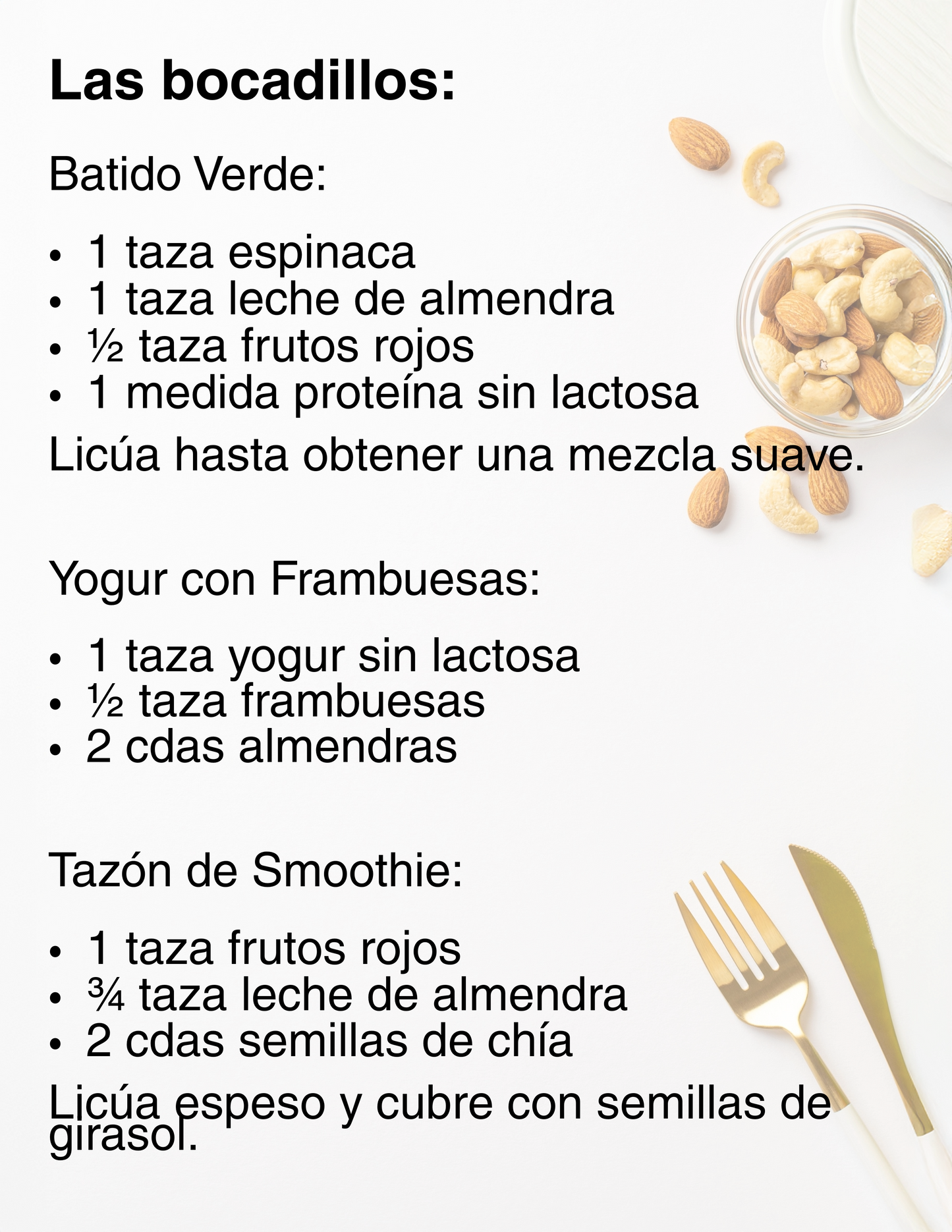 Guía de Recetas Iniciales de Loving Esther